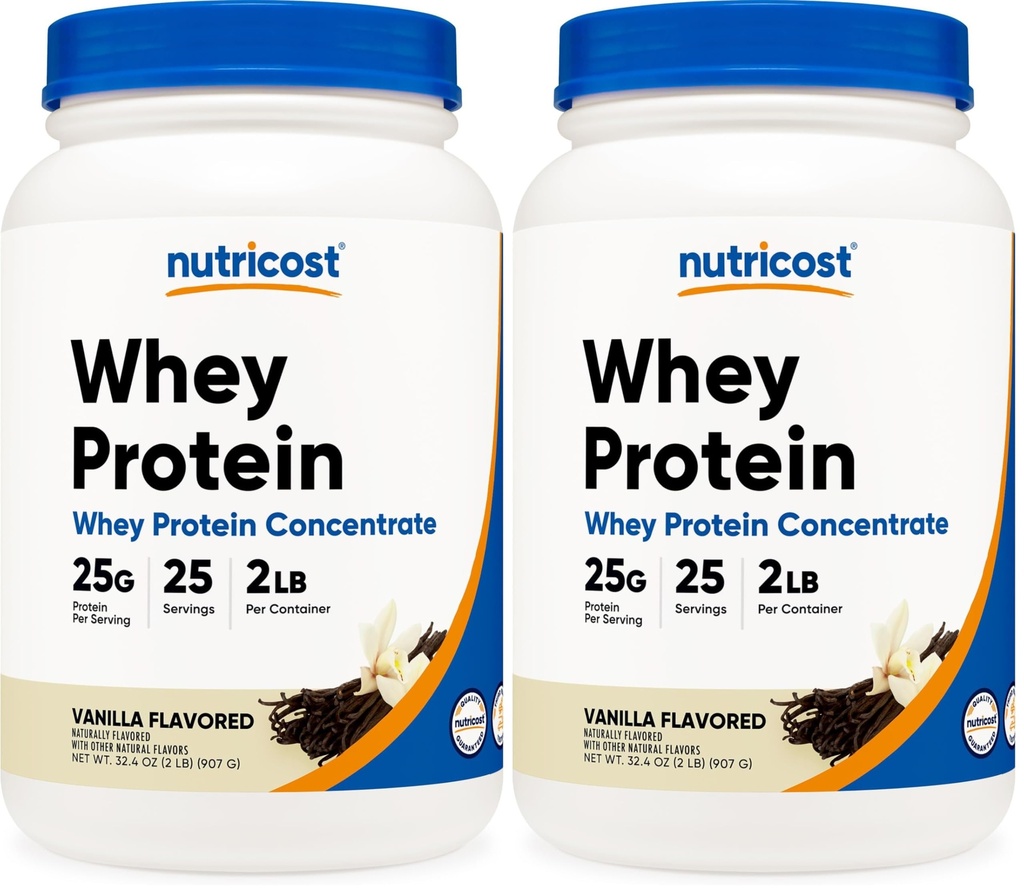 Nutricost Whey Protein Concentrate (Vanilla) 2LBS (Pack of 2)