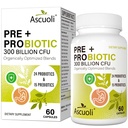 Ascuoli Probiotics for Women & Men - 300 Billion CFU, 24 Strains Probiotics + 15 Organic Herbs Blend, Daily Probiotic for Digestive Health, Immune, Gut, Bloating - 60 Capsule