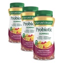Nature's Bounty Probiotic Gummies, Immune Health & Digestive Balance, Pineapple, Raspberry and Orange Flavor Gummies, 60 Ct (Pack of 3)