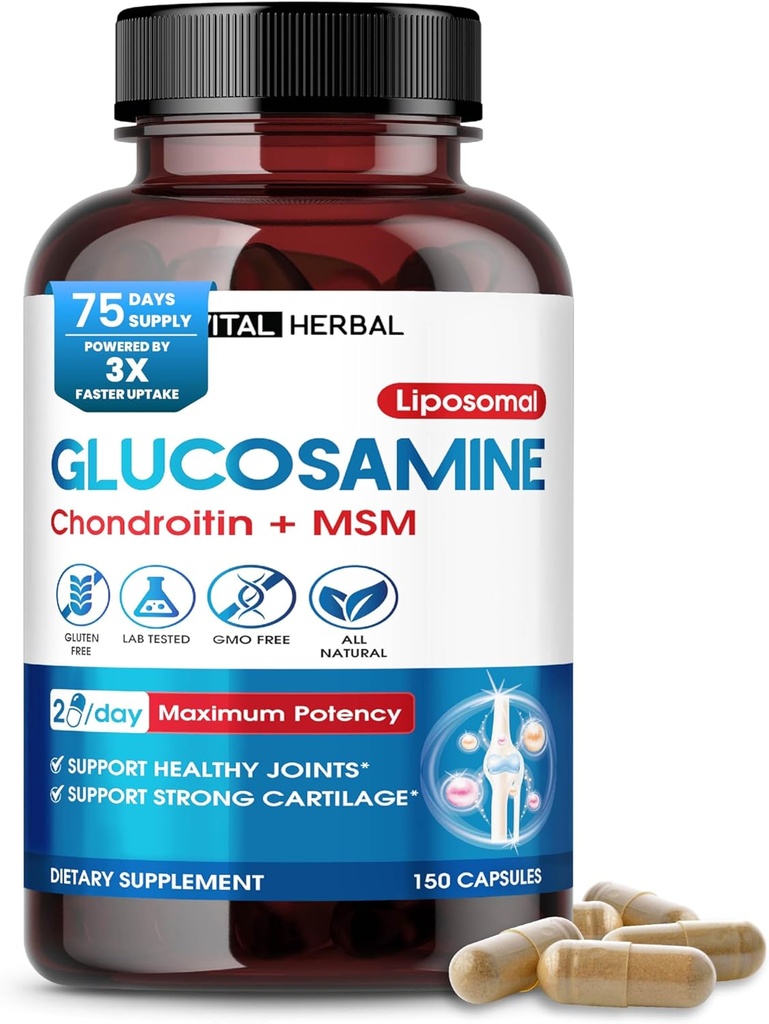 Glucosamina Liposomal VITAL con condroitina, MSM- Juntas de soporte de potencia máxima, cartílago- hechos en los EE.UU.