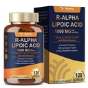 R Alpha Lipoic Acid 1000mg with Benfotiamine - Sodium ALA Supplement for Neuropathy Support Nerve Health & Antioxidant, Cell Energy, Metabolism and Anti-Aging, Non-GMO, Gluten Free, Vegan 120 Counts