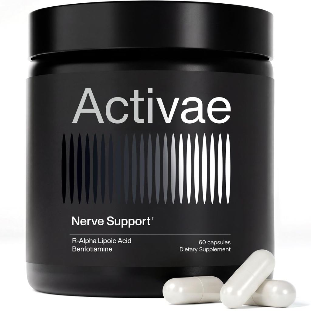 Nerve Support for Neuropathy & Sciatic Nerve Function with Stabilized R-Alpha-Lipoic Acid (R-ALA) – Benfotiamine 150 mg, Methyl B12, B6 – Supports Hands, Feet & Toes – 60 Capsules