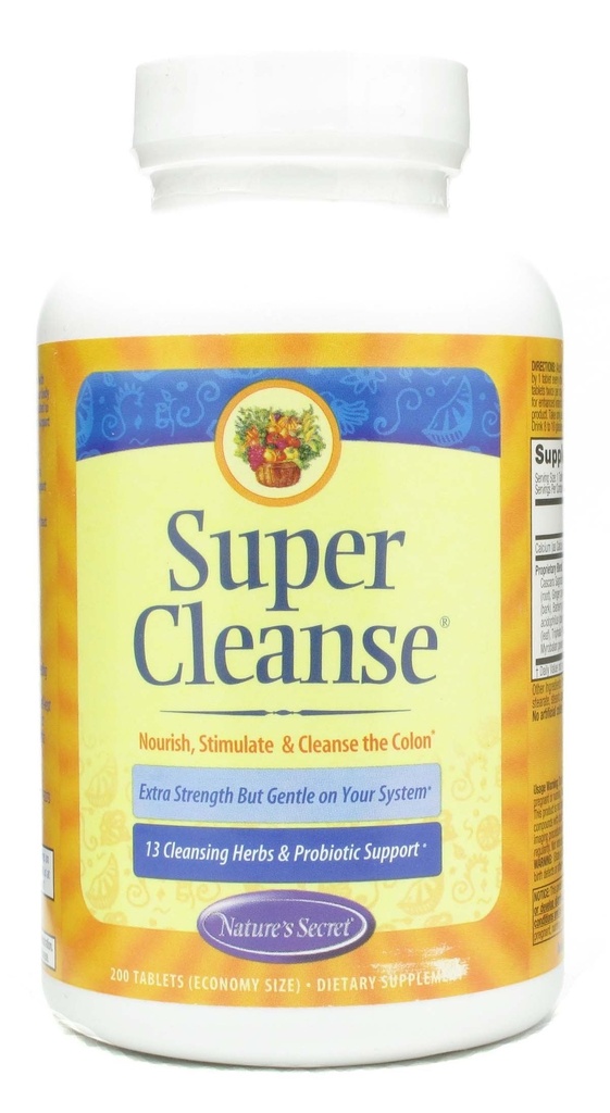 Nature's Secret: Super Cleanse For Your Colon, 200 tabs (6 pack)