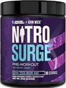 Jacked Factory X John Wick - Nitrosurge Wick Pre Workout Suplemento - Energía intensa, Battle-Ready Focus, Compromiso imparable, y Sheer Will - 30 Servimientos, Baba Yaga Blue Raz