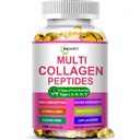 Multi Collagen Peptides Softgels - Hydrolyzed Collagen Peptides For Women & Men with Vitamin C Hyaluronic Acid - High Absorption Collagen Complex for Skin Hair Nail & Joint - Type I, II, III, V, X
