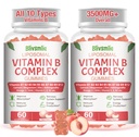 2 Pack 33-in-1 Liposomal Vitamin B Complex Gummies -B1, B2, B3, B4, B5, B6, B7, B8, B9,B12 | Vitamin C, D3,K2|Calcium,Magnesiun,Zinc etc.for Energy, Brain,Immune,Skin Support &Heart Support