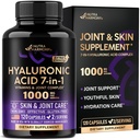 Hyaluronic Acid Supplements 1000 mg - Collagen | MSM | Boswellia | Vitamin D3, C & E - Hyaluronic Acid Capsules - Skin Hydratation & Joint Comfort Support - 7-in-1 Complex - Made in USA - 120 Capsules