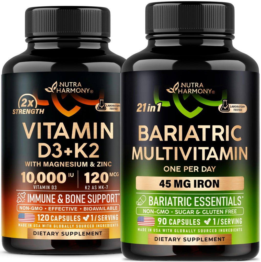NUTRAHARMONY Vitamin D3 K2 & Bariatric Multivitamin Capsules