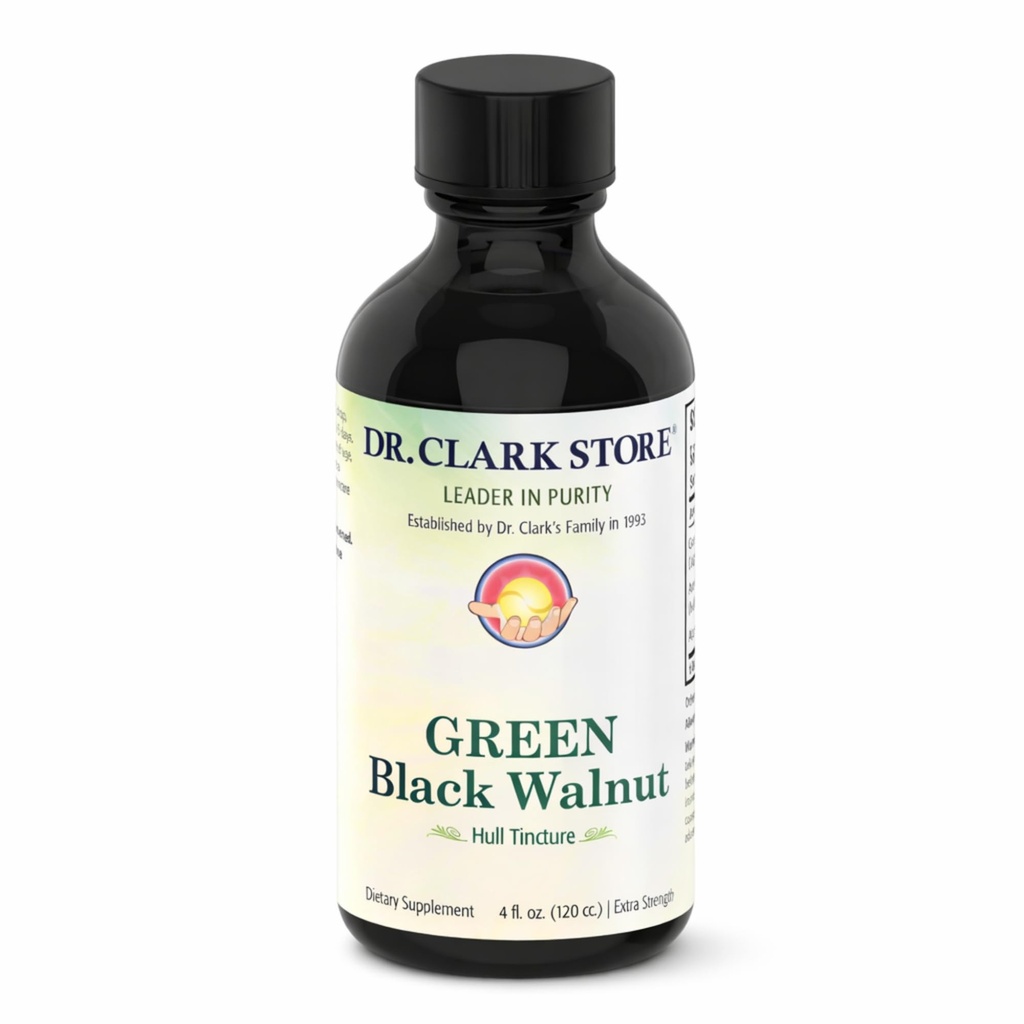 Original Green Black Walnut Hull Tincture (Extra Strength) by Dr. Hulda Clark, 4 oz