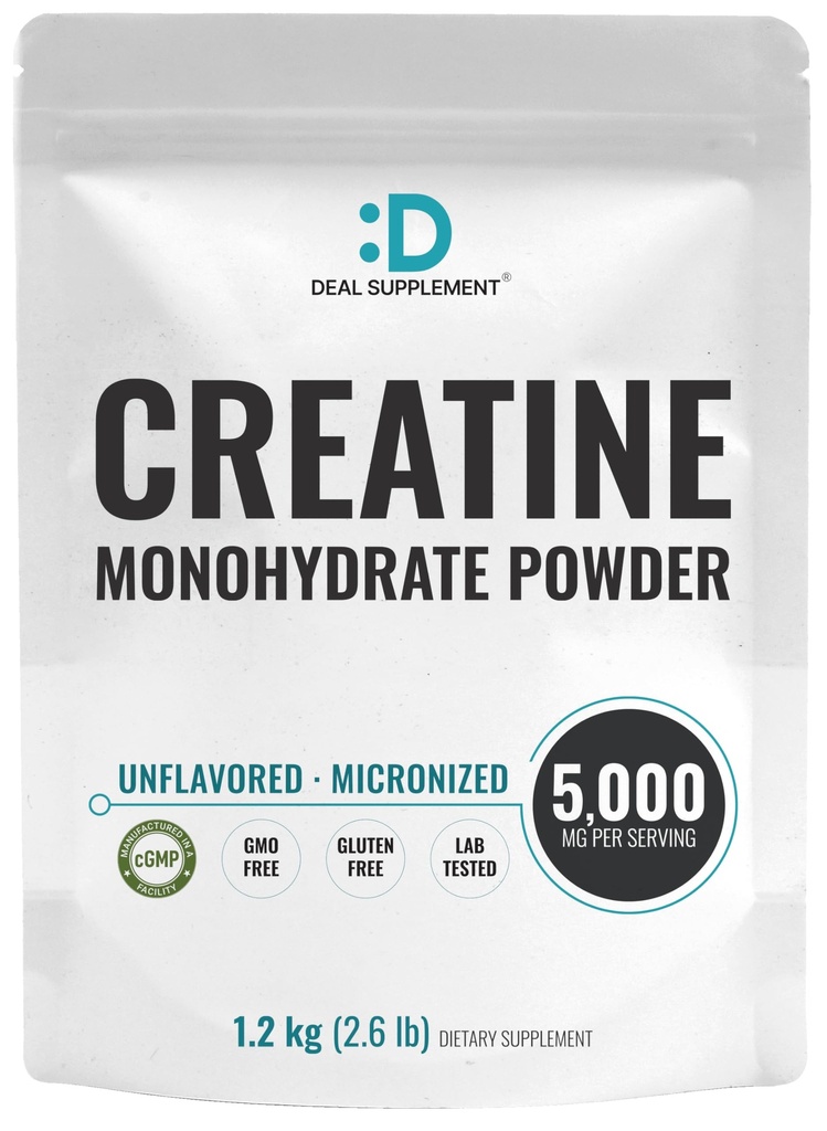Instant Creatine Monohydrate Powder, 5g Per Serving – 240 Servings | Micronized, Unflavored, Fast Absorbing Formula | Supports Strength, Power, & High-Intensity Training* | Vegan, Keto, Non-GMO