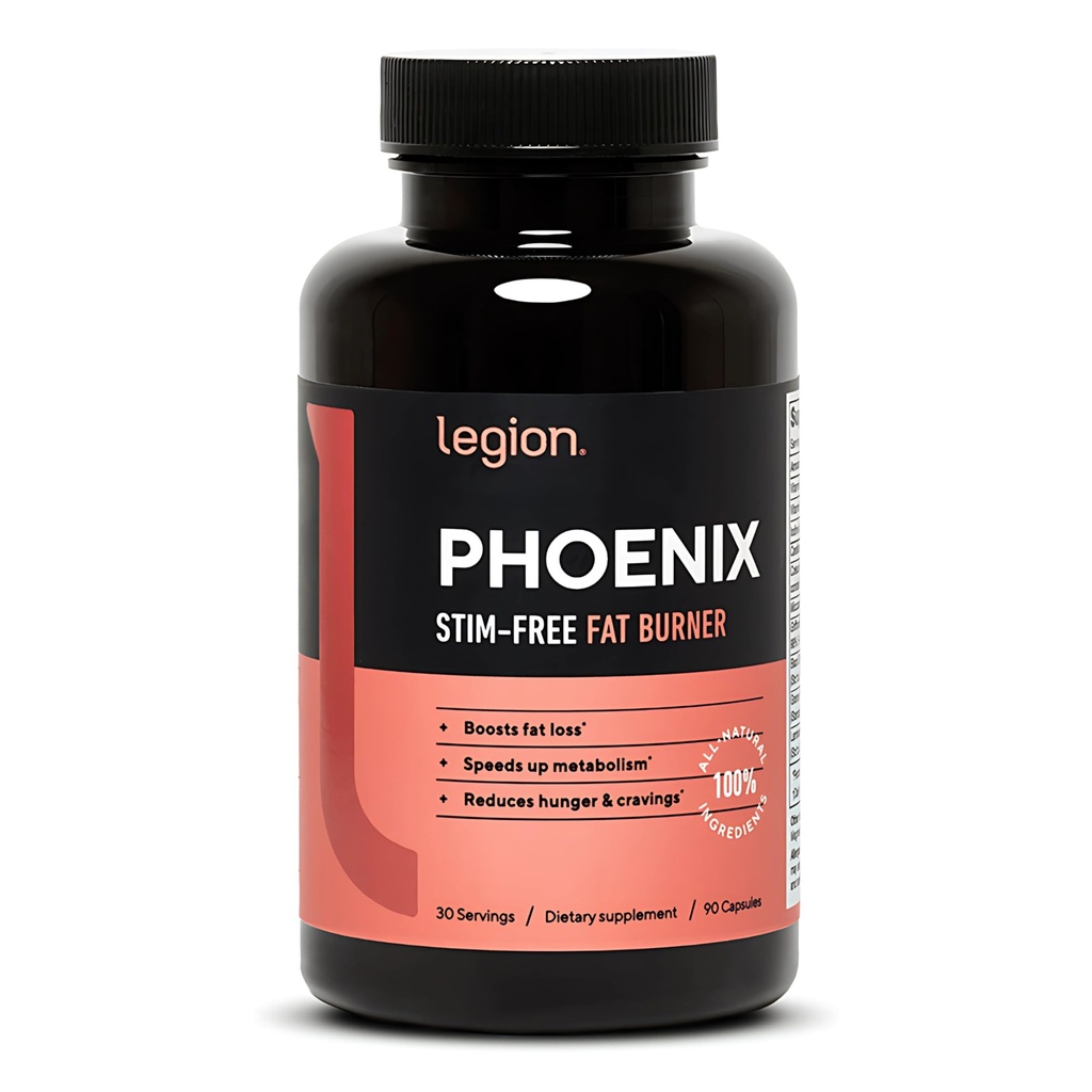 LEGION Phoenix Thermogenic Fat Burners & Weight Loss Pills - 30 Servings, 90 Capsules (Caffeine Free)
