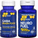 NATURAL STACKS NeuroFuel Nootropic + GABA Brain Food Bundle - Supports Memory, Relax & Focus* - 135 Capsules