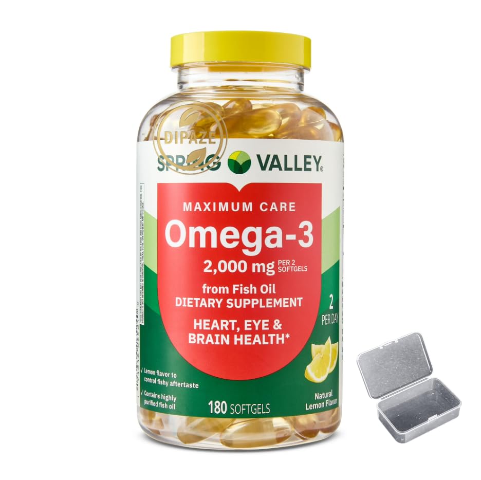 Spring Valley Omega-3 from Fish Oil 2000 mg, Maximum Care, Extra 180 Count