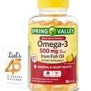 Spring Valley Omega-3 500 mg, 180 Count, from Fish Oil, Omega 3 Dietary Supplements Bundle with Lual's 45 Diabetes Decoded