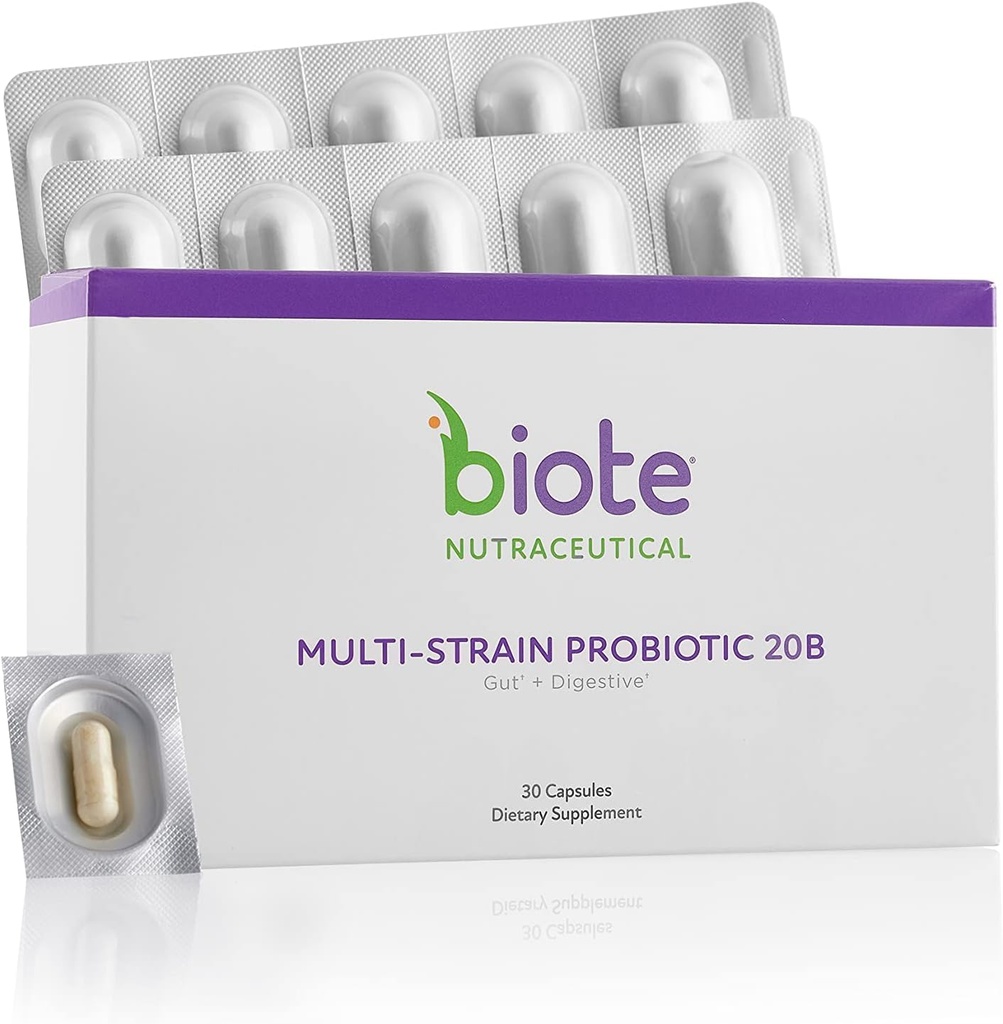 Biote Nutraceuticals - Multi-Strain PROBIOTIC 20B - Gut + Digestive (30 Capsules)