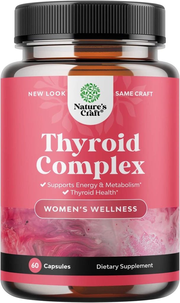 Advanced Thyroid Support for Women with Ashwagandha - Adaptogenic Thyroid Supplement with L Tyrosine Rhodiola and Astragalus Root - Non-GMO Balancing Herbal Thyroid Energy Women’s Health Supplement