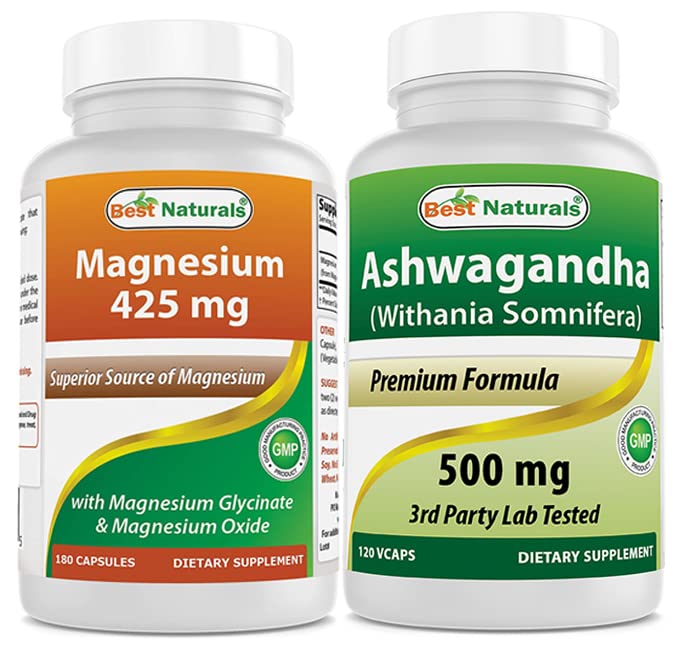 Magnesium Glycinate 425 mg & Ashwagandha Extract 500 Mg