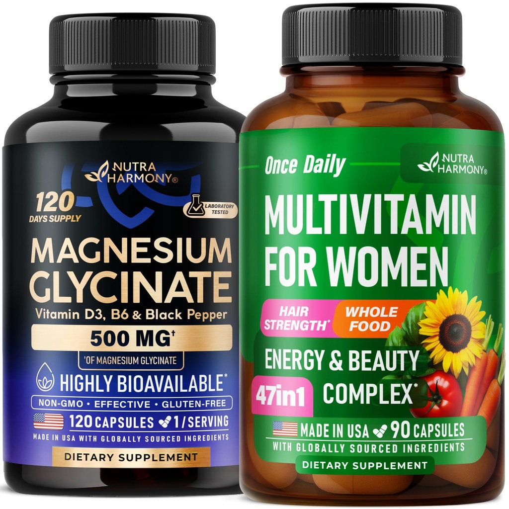 NUTRAHARMONY Multivitamins for Women & Magnesium Glycinate Capsules