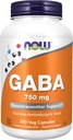 AHORA Suplementos de alimentos, GABA (ácido gamma-aminobutírico) 750mg, soporte neurotransmisor*, 200 cápsulas de verduras
