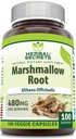 Herbal Secrets Marshmallow Extracto Suplemento Silencio 480 Mg Silencio 100 Veggie Capsules Silencio No-GMO Silencio Gluten Gratis Silencio Made in USA