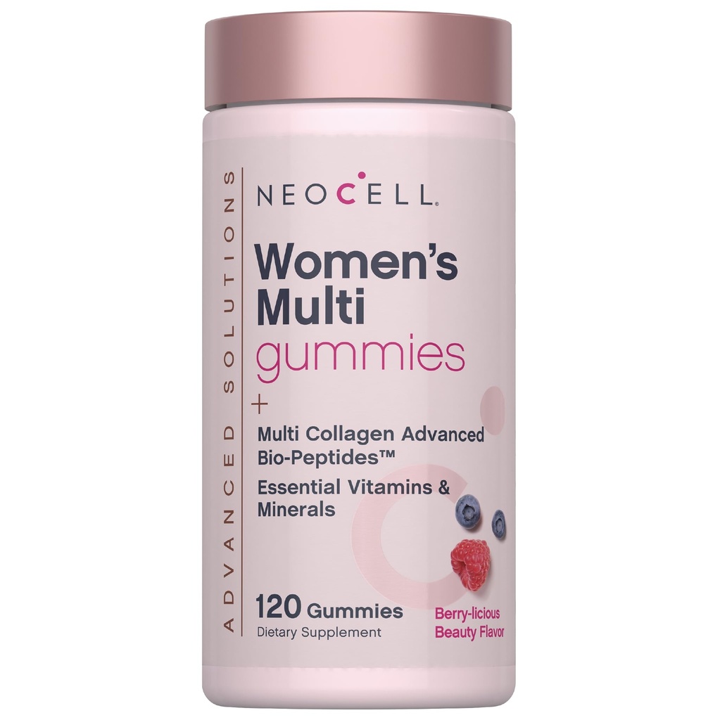 NeoCell Women's Multi Gummy with Collagen | 120 Gummies | Essential Vitamins & Minerals | Berry Flavor Supplement