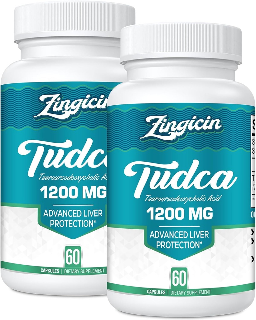 TUDCA Suplemento 1200mg - 120 cápsulas vegetales,Powerful TUDCA Bile Salts Suplementos para el hígado,Digestión
