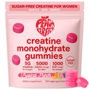 Peach Perfect Creatine Gummies for Women – Micronized Creatine Monohydrate with Biotin & Vitamin B12 for Glute Strength Support, Boosts Energy, Focus, Strength, and Endurance – Tropical Punch, 30 SVG