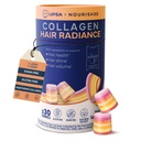 Upsa Nourished Collagen Hair Health 30 Count – Ovoderm® Egg Membrane Complex with Biotin, Zinc & Copper – for Healthy, Shiny & Fuller-Looking Hair – Sugar-Free Vegetarian Capsules