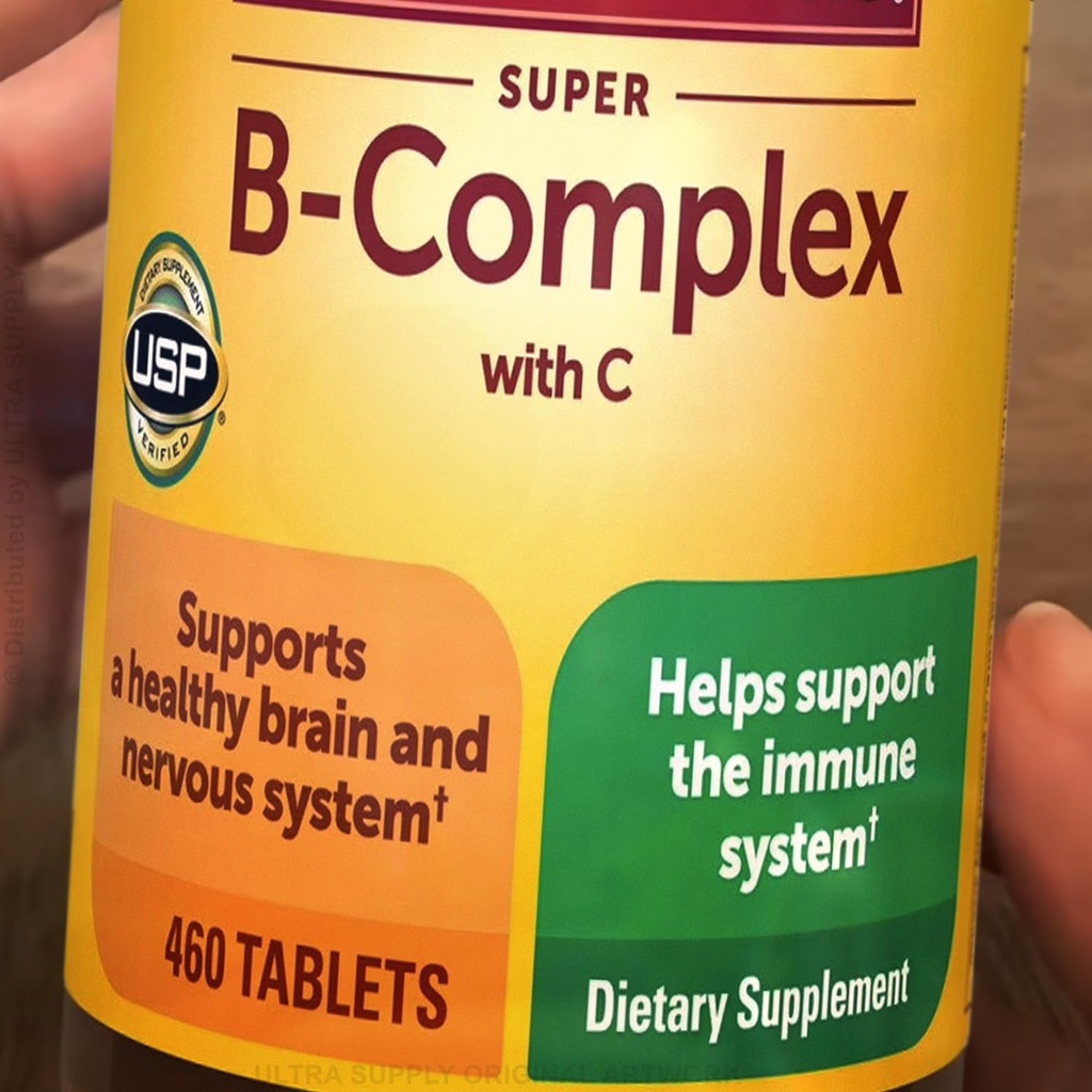 Nature_Mades Super B Complex with C Tablets (460 Count. Value Pack) high Potency b Complex Energy Support Tablets Daily Wellness Support Plus Blend
