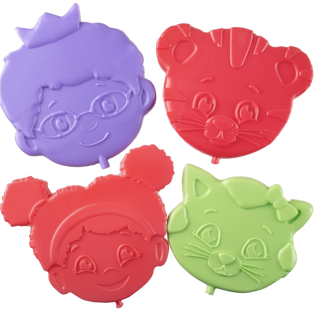 SCS Direct Daniel Tiger Reusable Hard Ice 4 Multi Pack- Slim Lightweight Design, Cool Thin Freezer Packs Keeps Food Cold for Longer- Easily Fits Inside Kids School Lunch Box Bento or Insulated Bag