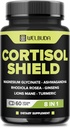 8in1 Escudo de Cortisol - Ashwagandha y Magnesio, Rhodiola Rosea, Lions Mane, Gingsen, y 3 Más - Relajación &amp; Restablecimiento de la Noche Soporte &amp; Mood Balance - 60 Cuenta