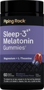 Piping Rock Melatonin Gummies | with Magnesium and L-Theanine | Blueberry Pomegranate Flavor | Vegan, Non-GMO and Gluten Free Supplement