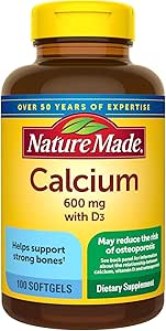 Nature Made Calcio 600 mg Con Vitamina D Liquid Softgels 100 ea (Pack of 2)