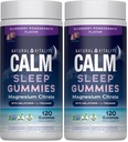 Natural Vitality Sleep Gummies, Magnesium Supplement with Melatonin and L-Theanine, Vegan, Gluten Free, Helps the Body Ease Into Sleep, Blueberry Pomegranate, 120 Count (Pack of 2)