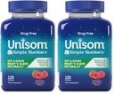 Unisom Simple Slumbers Drug-Free Sleep Aid Gummies,Melatonin 5mg,Sleep Support for Adults,Midnight Raspberry Flavor,120 Count (Pack of 2)