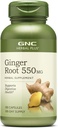 GNC Herbal Plus Ginger Root 550mg Suplemento, apoya la salud digestiva, 100 servicios
