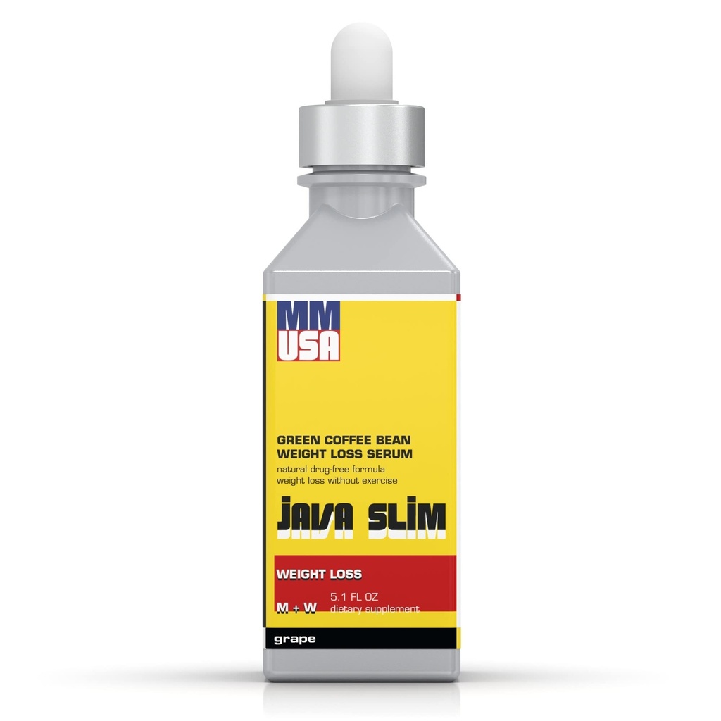 MMUSA Java Slim Pre-Workout Serum: Rapid Weight Loss & Metabolism Accelerator. Burn Fat, Caffeine Energy Boost, Green Coffee Extract, L-Carnitine, Suppress Appetite Grape, 5.1 Fl. Oz.