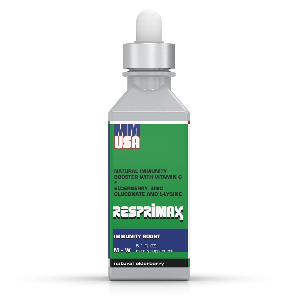 MMUSA Resprimax: Elderberry-Infused Immunity Enhancer Serum. Optimize Oxygen Levels, Muscle Repair, Post-Exercise Recovery. Rich in Antioxidants with Vitamin C, Zinc. Wellness Boost. 5.1 Fl Oz