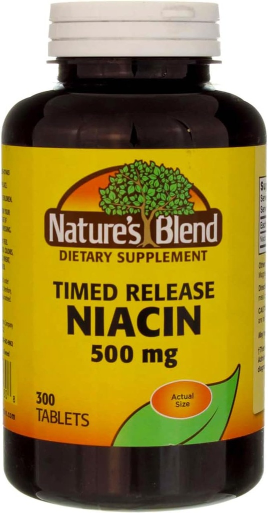 El tiempo de niacina de la naturaleza libera 500 mg 500 mg 300 Tabs