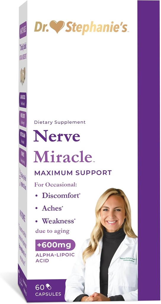 Milagro Nerve Máximo Strength Suplemento Silencio Nerve Health Support Silencio Legs, Pies, Manos, Dedos Silencio Mega Dose of Alpha Lipoic ALA &amp; Vitamina B12