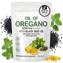 J-PRQ 2-in-1 Oil of Oregano Softgels, Organic Oregano Oil Supplement Capsules, Non-GMO, 6000 mg Oregano Oil and 200 mg Black Seed Oil