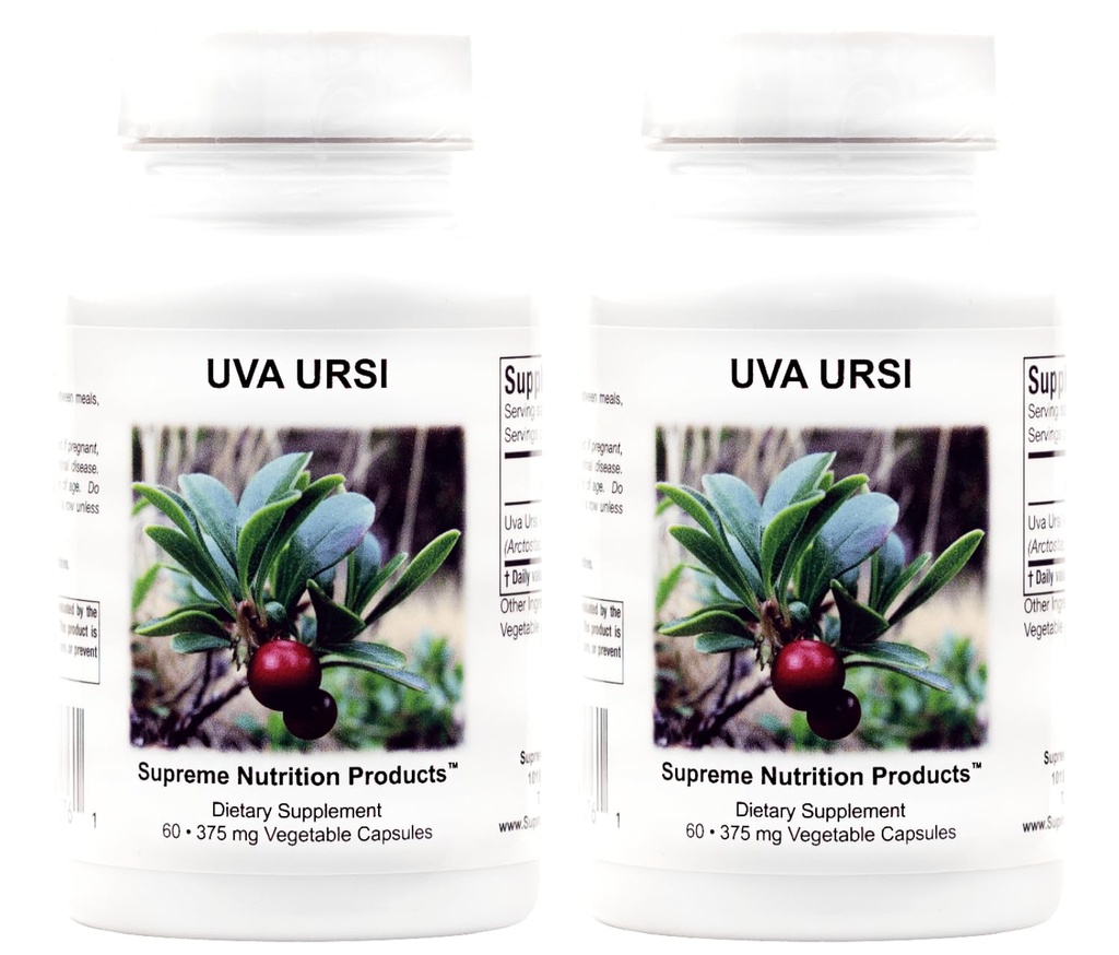 Supreme Nutrition Uva Ursi, 60 Pure Bearberry Vegetarian Capsules (Pack of 2)