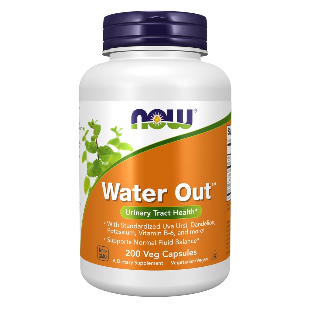 Now Supplements, Water Out with Standardized Uva Ursi, Dandelion, Potassium and Vitamin B-6, 200 Veg Capsules