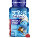 The Smurfs Gummies for Kids with Chamomile & Lemon Balm for a Restful Sleep Age 3+ | Non-Habit Forming | Made with Real Fruit in a Smurf Berry | Doctor Developed | 100 Gummies (100 Count, Melato)