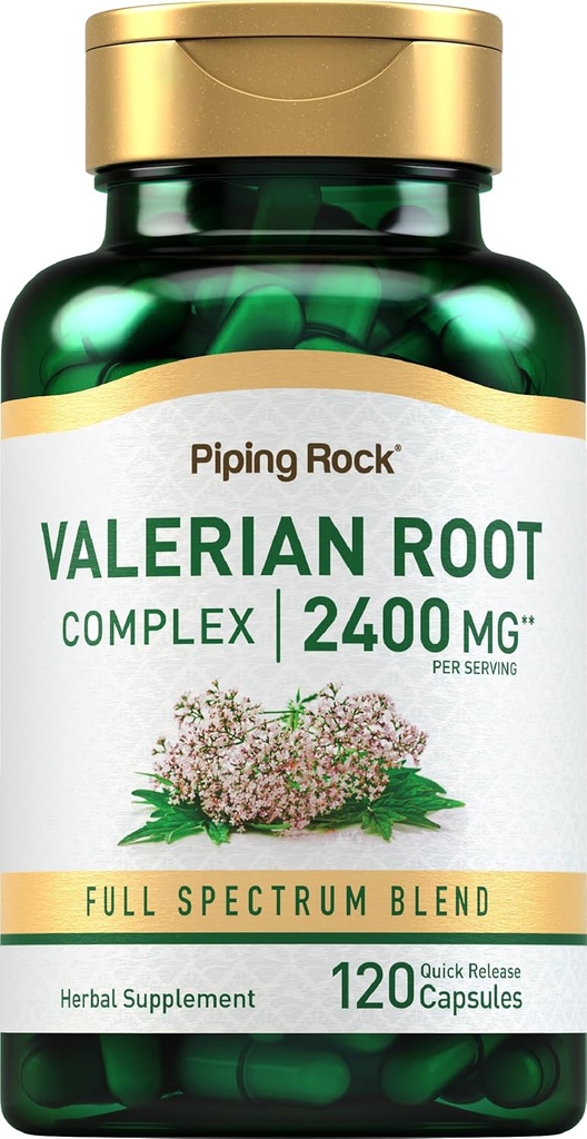 Piping Rock Valerian Root Capsules 2400 mg Silencio 120 Conde ← Extract Suplemento Silencio Herbal Blend ← Non-GMO, Gluten Free