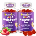 Kids Melatonin Gummies 1mg - 120 Count (Pack of 2), Sugar Free Tooth-Friendly Sleep Aid for Children 4+, Non-GMO & Pectin Based, Natural Strawberry Flavor, 60-120 Day Supply