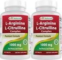Mejores Naturales L-Arginina L-Citrulline Complejo 1000 mg 250 Tabletas (250 Cuenta (Pack de 2))
