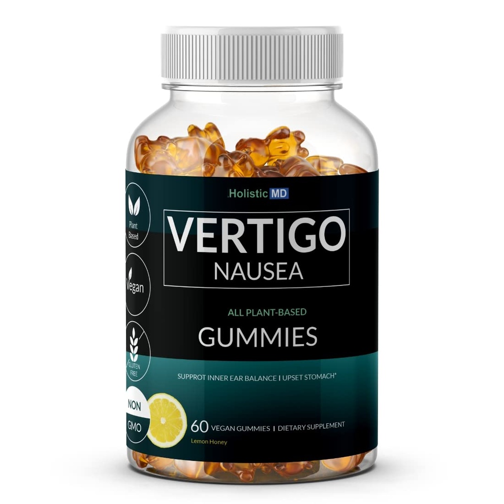 Productos de alivio de vértigo clínicamente estudiados Kudzu Gingko Astragalus Ginger Black Cohosh " Peony flor  Nausea Vertigo Dizziness Alivio ← Represión con base en plantas Fórmula no GMO  durable Sabor de limón 60 Gummies