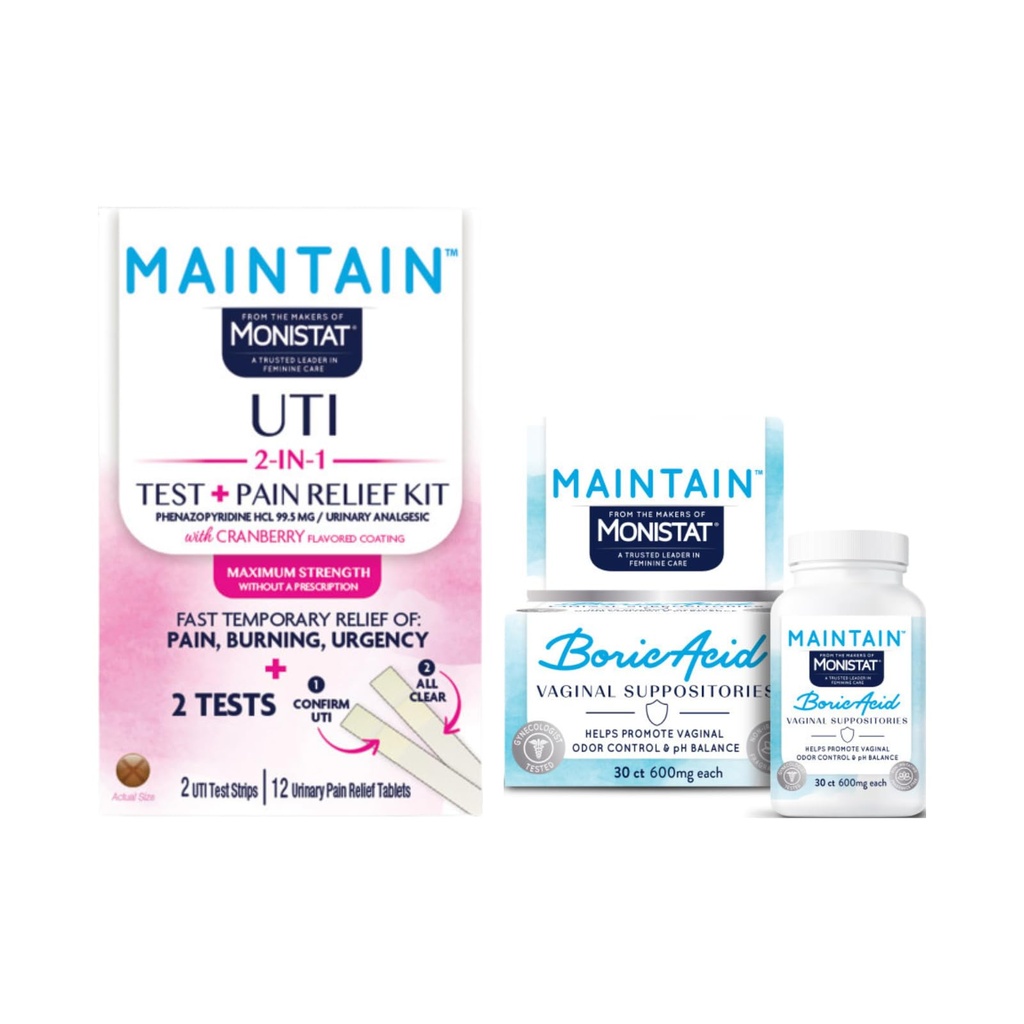 Monistat Feminine Care Kit, 2-in-1 Test & Relief Kit (12ct), & Vaginal Suppository (30ct) (1ea)
