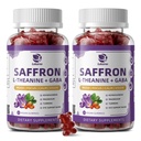 10-in-1 Saffron Gummies Supplements with L-Theanine 200mg, GABA, Ashwagandha, Turmeric, Lutein, Zeaxanthin & Astaxanthin for Mood, Focus & Eye Support Sugar Free, Vegan, Berry Flavor, 2 Pack 120 Count